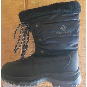 Dream Pairs Nordic Women's Black Mid-Calf Snow Boots Faux Fur Lined US 5